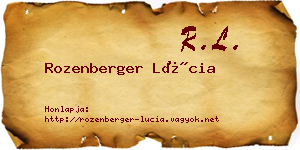 Rozenberger Lúcia névjegykártya